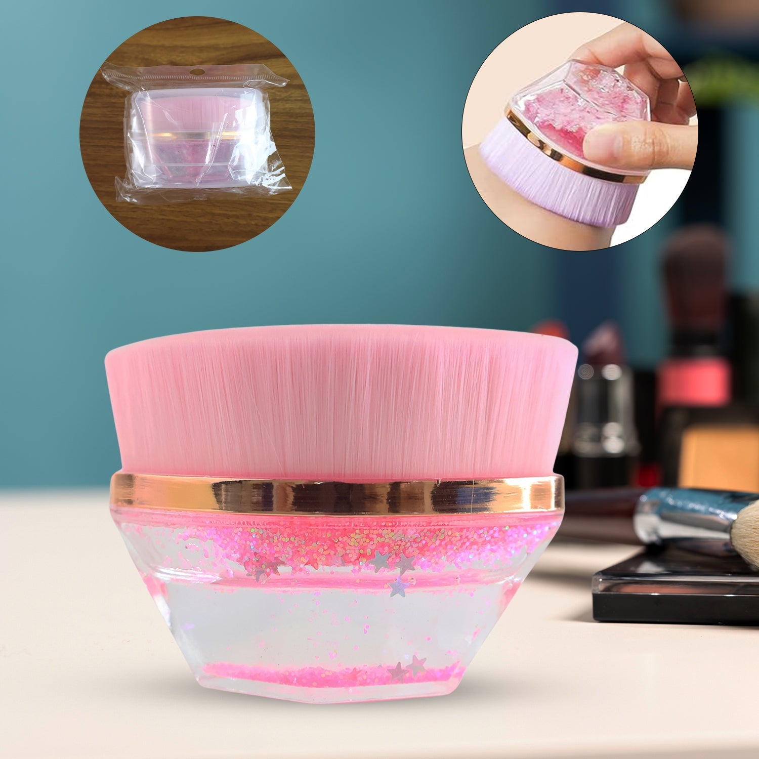 Travel-Friendly Gel Handle Cosmetic Brush Travel-Friendly Gel Handle Cosmetic Brush